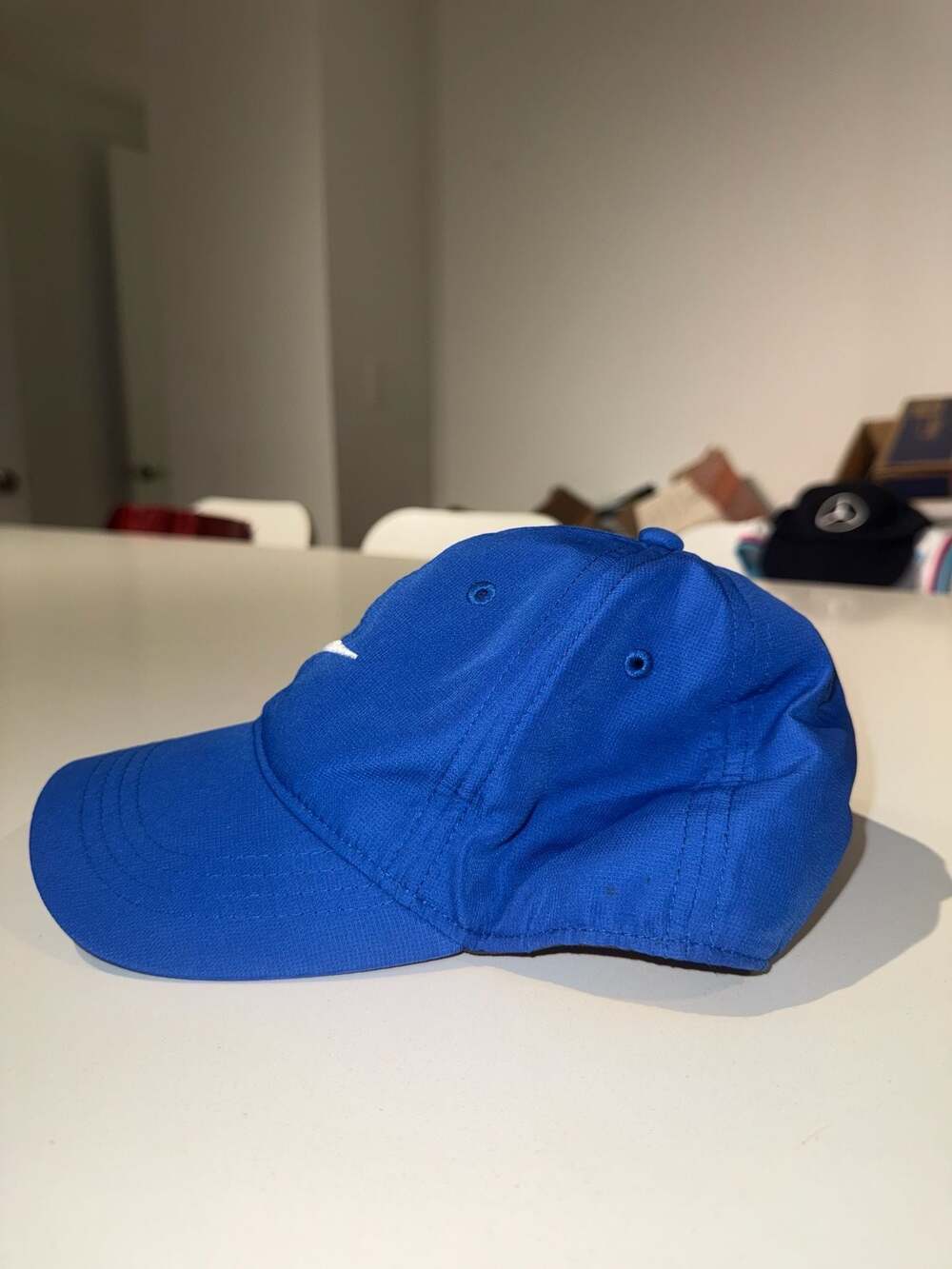 Nike Kids Dri-FIT Adjustable Swoosh Hat Blue Child Size - Picture 2 of 6